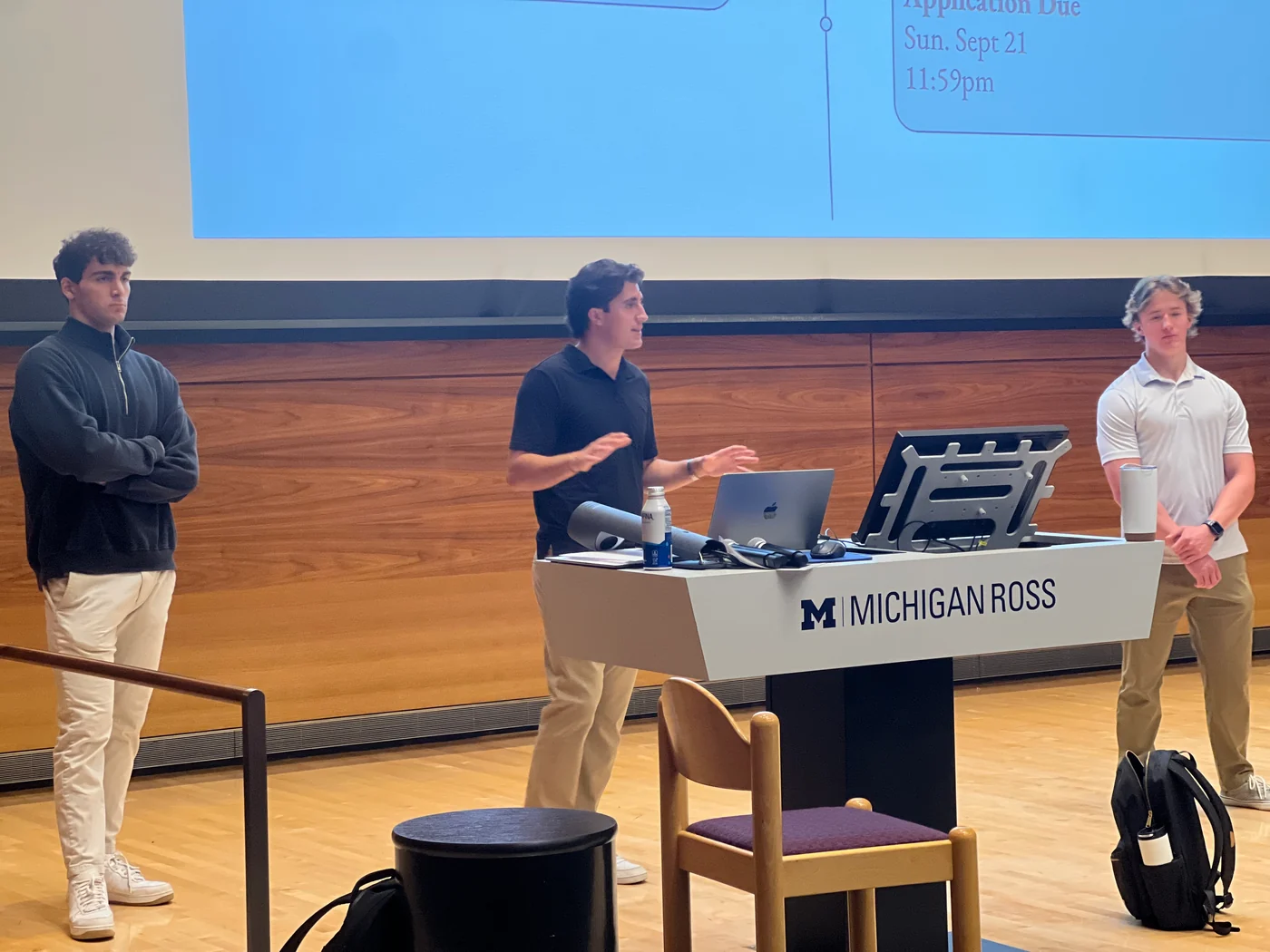 ATG members presenting at the Michigan Ross podium
